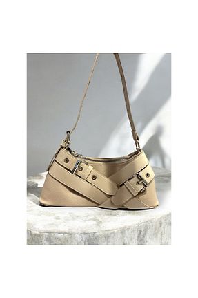 کیف دوشی بژ زنانه چرم مصنوعی hill bag - کد 830840402