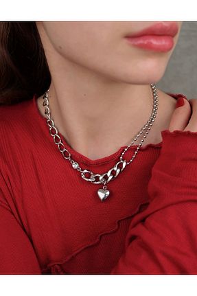 گردنبند استیل ( فولاد ) زنانه رودیوم Roosvel - کد 863816830