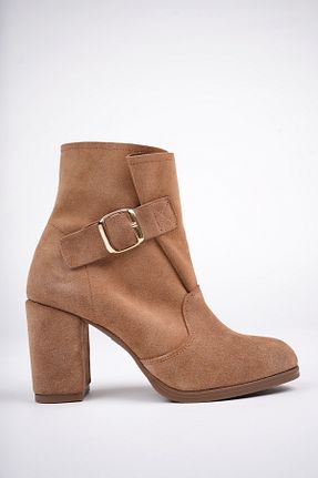 بوت / نیم بوت قهوه ای زنانه چرم خالص NOSEY SHOES - کد 864938841