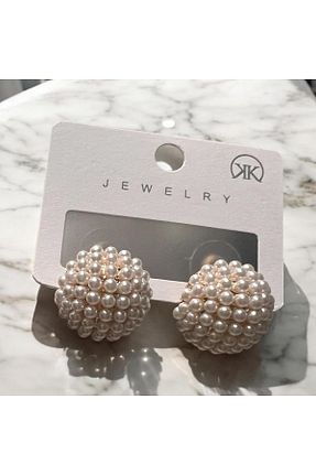 گوشواره جواهر متالیک مروارید Rachel - کد 883357211
