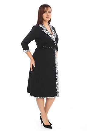 لباس سایز بزرگ مشکی زنانه بافتنی etselements - کد 883357713