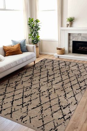 فرش قهوه ای زیره ضد لغزش Aden - کد 858948179