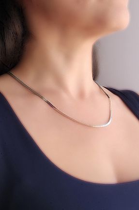 گردنبند استیل ( فولاد ) طوسی زنانه استیل ضد زنگ Atelier Modjo - کد 877920065