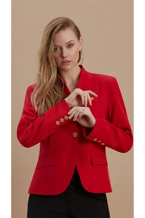 کت بلیزر قرمز زنانه بافتنی Butik - کد 883475663
