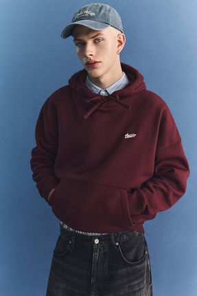 سوئیشرت قهوه ای مردانه چاپی Pull & Bear - کد 883530505