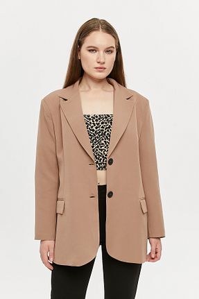 کت قهوه ای زنانه اورسایز Bolivente - کد 824868182
