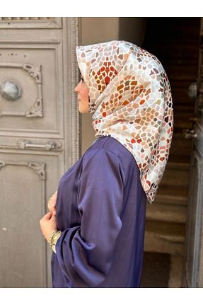 روسری رنگی کرپ ساتن ابریشم La boutique - کد 883547828