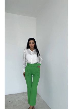 شلوار سبز زنانه پارچه Swass - کد 883570146