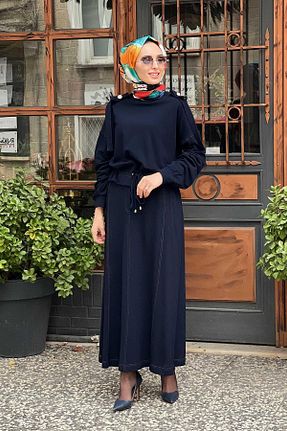 ست بالاتنه و پائین تنه حجاب سرمه ای زنانه Relaxed yeşim özcan - کد 883552849