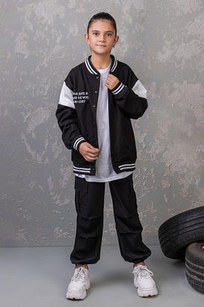ست بالاتنه و پائین تنه مشکی بچه گانه بافتنی CİLLOP BUTİK - کد 823688375
