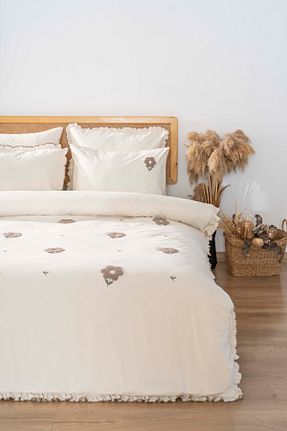 روتختی دونفره بژ پنبه ای Rivaİstanbul - کد 883575021