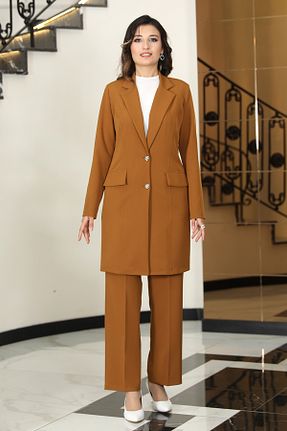 ست بالاتنه و پائین تنه حجاب نارنجی زنانه Relaxed FUVAL MODA - کد 883579821