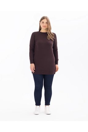 پلیور قهوه ای زنانه ساده SEÇİLSTORE - کد 883591000