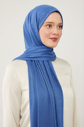 شال آبی زنانه پنبه پلی استر NURMAHREM - کد 883591441