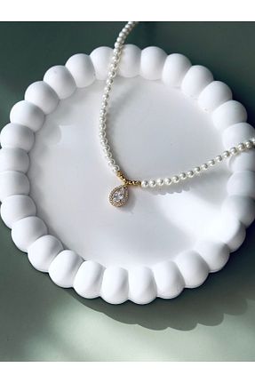گردنبند استیل ( فولاد ) زرد زنانه رودیوم Gold Garden - کد 880923910