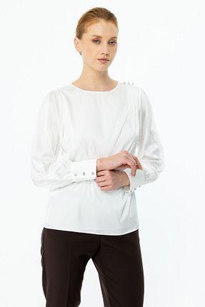 بلوز نباتی زنانه ساده Ekol - کد 883597114