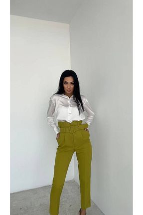 شلوار خاکی زنانه پارچه Swass - کد 883600036