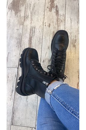بوت / نیم بوت مشکی زنانه چرم مصنوعی waisi shoes - کد 883626005