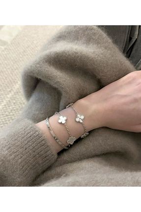 دستبند استیل (فولاد) سفید زنانه استیل (فولاد) MissFerisa - کد 883619715