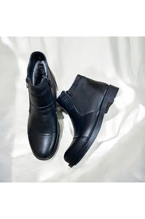 بوت / نیم بوت مشکی مردانه چرم خالص Sevgi Kundura - کد 883625004