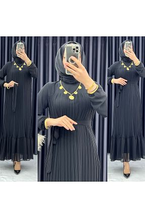 لباس مجلسی حجاب مشکی زنانه یقه ایستاده Marka - کد 883720079