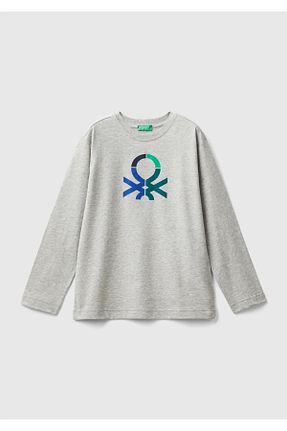 تیشرت طوسی بچه گانه رگولار United Colors of Benetton - کد 849108995