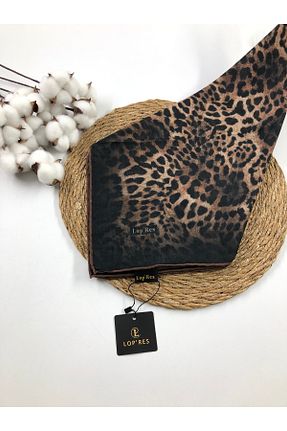 روسری قهوه ای پنبه ای Kamelya - کد 883643506