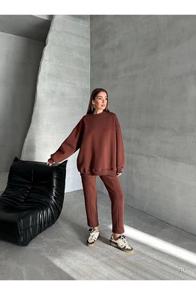 ست بالاتنه و پائین تنه قهوه ای زنانه بافتنی Melike Bakar Boutique - کد 883726664