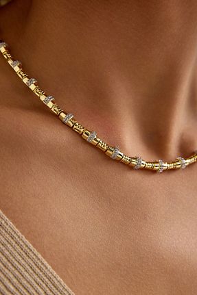 گردنبند استیل ( فولاد ) طلائی زنانه استیل (فولاد) VELİT VOLA - کد 843528418