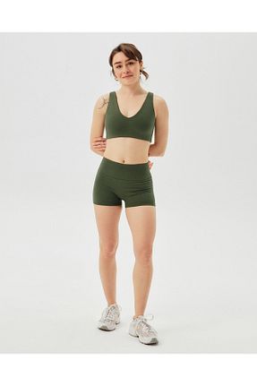 شوارک اسپرت خاکی زنانه فاق بلند Ayma Active - کد 121401621