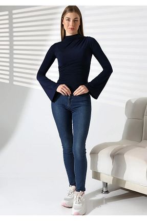 بلوز سرمه ای زنانه ساده peri tower - کد 883843042