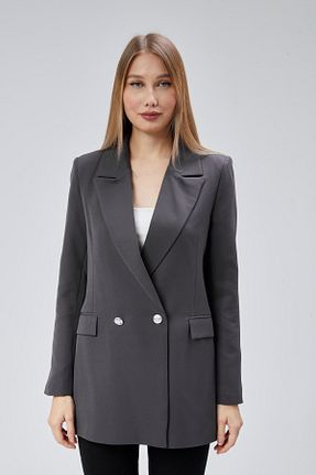 کت بلیزر طوسی زنانه مخلوط پلی استر Bolivente - کد 883837988