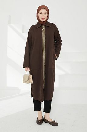 تونیک حجاب قهوه ای زنانه ویسکون Armine TREND - کد 883848092