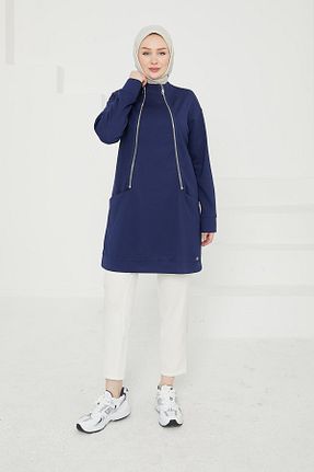 تونیک حجاب سرمه ای زنانه پنبه ای Armine TREND - کد 883848022