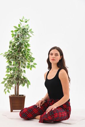 پائین تنه راحتی قرمز زنانه پنبه ای Arvin Pijama - کد 867156068
