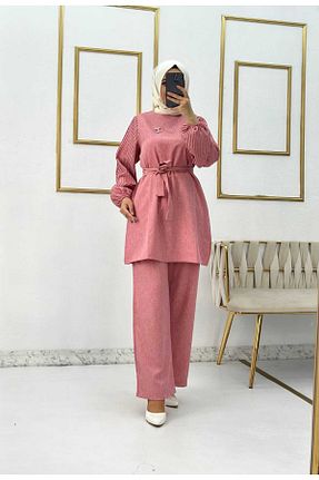 ست بالاتنه و پائین تنه حجاب صورتی زنانه لانگ فیت Moda Krash - کد 883857603