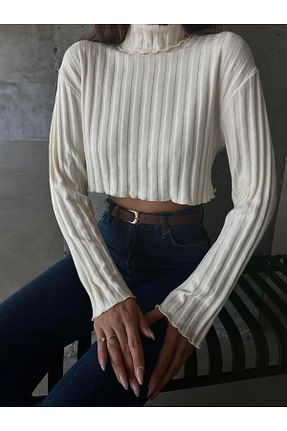 پلیور نباتی زنانه ساده mydukkan.co - کد 883855245