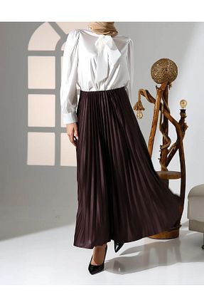 دامن قهوه ای زنانه ساده Mayteks - کد 883858198