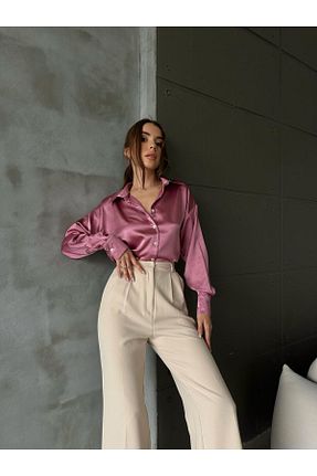 پیراهن صورتی زنانه یقه پیراهنی mydukkan.co - کد 883871560