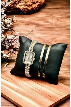 ست ساعت مچی زرد زنانه استل (فولاد) pullmarkt - کد 883883701