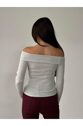 بلوز طوسی زنانه ساده mydukkan.co - کد 883891635
