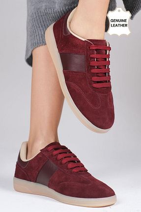 کفش اسنیکر زرشکی زنانه چرم اصل Mio Gusto - کد 883814084