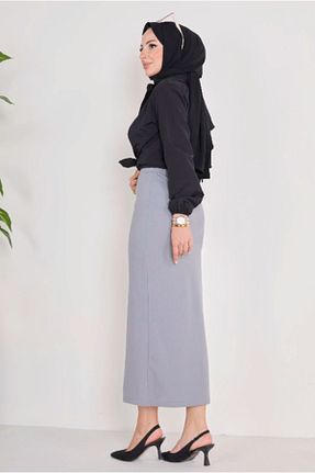 دامن طوسی زنانه مخلوط پلی استر AVAVA - کد 883912770