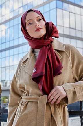 شال زرشکی زنانه پلی استر Levidor - کد 883928245