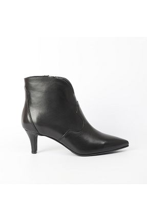 بوت / نیم بوت مشکی زنانه چرم خالص LİYS COLLECTİON - کد 883936833