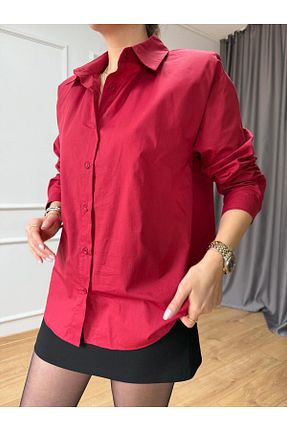 پیراهن زرشکی زنانه رگولار Size Özgü - کد 883931483