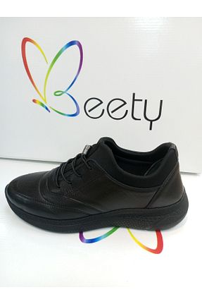 کفش اسنیکر مشکی زنانه چرم اصل Beety - کد 883955081