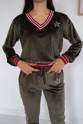 ست گرمکن خاکی زنانه پلی استر Elbee Fashion Woman - کد 225091523