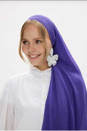 شال بنفش زنانه پنبه ای SOFT AKSESUAR - کد 847040394