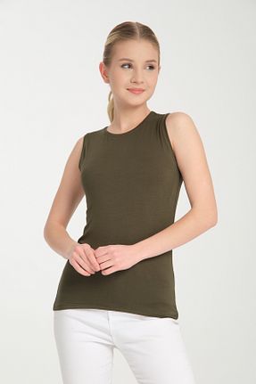 بلوز حجاب خاکی زنانه ویسکون YCG GİYİM - کد 883969574